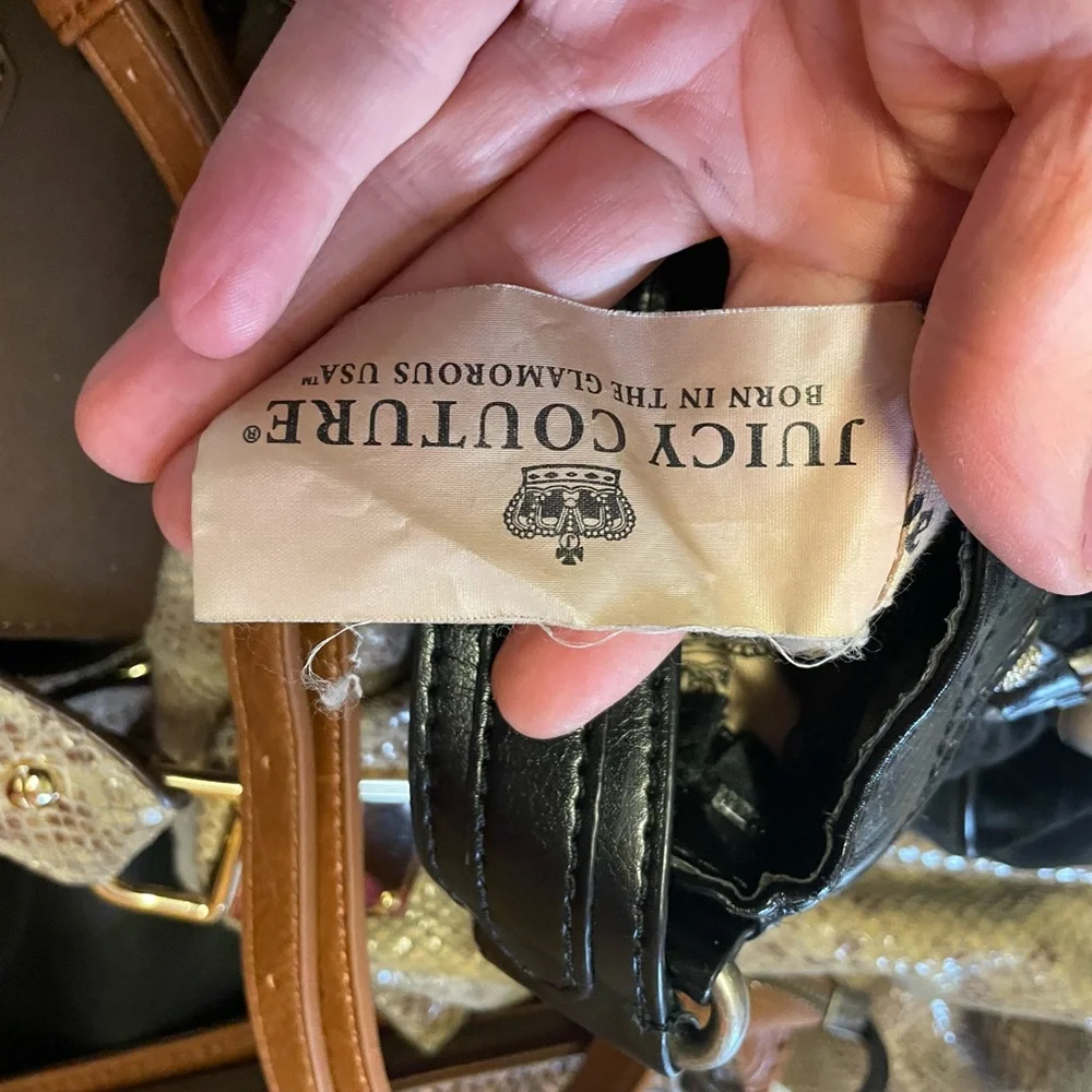 Vintage,Juicy Couture Black Velvet Shoulder Bag - Picture 5 of 11